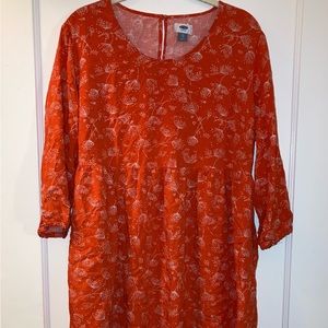 Old Navy Babydoll Dress & Tropical Blouse